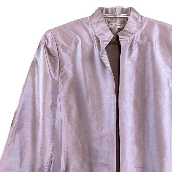 Valerie Stevens Silk Open Front Long Formal Jacket Lavender Lilac Size 8 - Picture 3 of 7